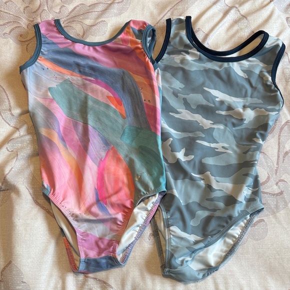 Colorful and Camouflage Kids One Piece leotard gymnastic set - Picture 1 of 5